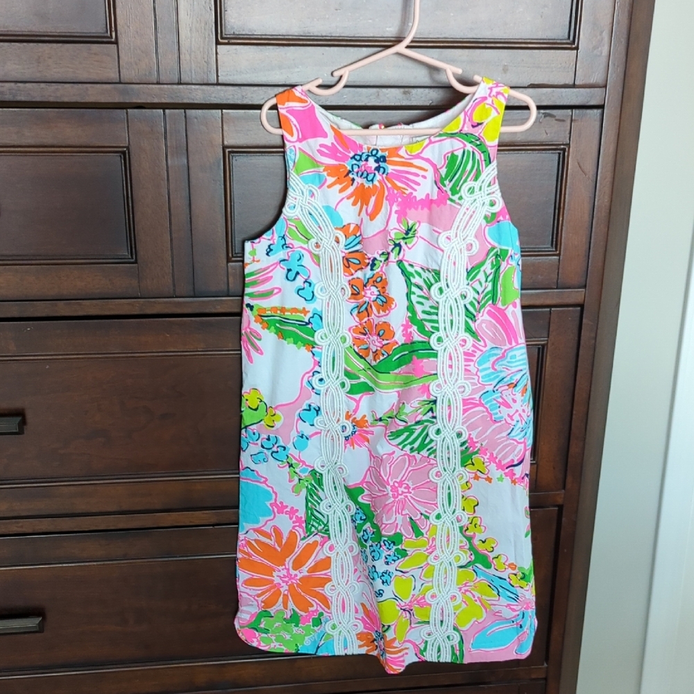 Lilly Pulitzer Pink and Orange Sleeveless Scoop Neck Sundress
